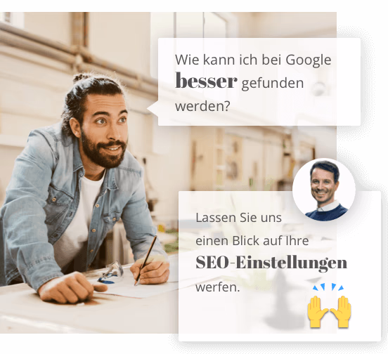 Mann im Dialog mit persönlicher Beraterin