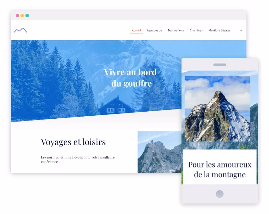 Exemple d'un site Web de voyage.